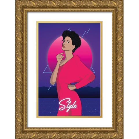 So Eighties III Gold Ornate Wood Framed Art Print with Double Matting by Escalante, Omar