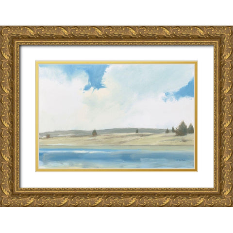 Tranquil Landscape Gold Ornate Wood Framed Art Print with Double Matting by Wiens, James