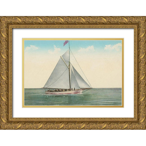 Sailing Party Gold Ornate Wood Framed Art Print with Double Matting by Wild Apple Portfolio