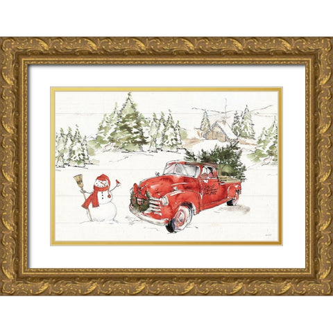 Soft Season I Dark Red Gold Ornate Wood Framed Art Print with Double Matting by Tavoletti, Anne