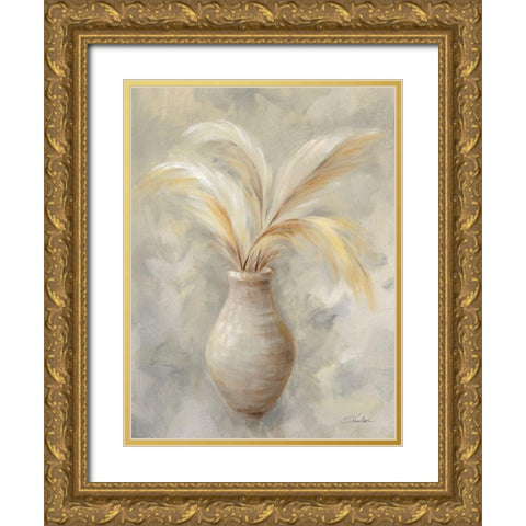Vase of Grasses I Gold Ornate Wood Framed Art Print with Double Matting by Vassileva, Silvia