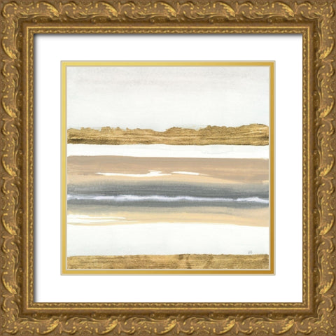 Gold and Gray Sand IV Gold Ornate Wood Framed Art Print with Double Matting by Paschke, Chris