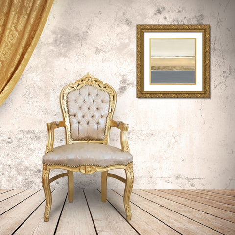 Gold Strips II Gold Ornate Wood Framed Art Print with Double Matting by Paschke, Chris