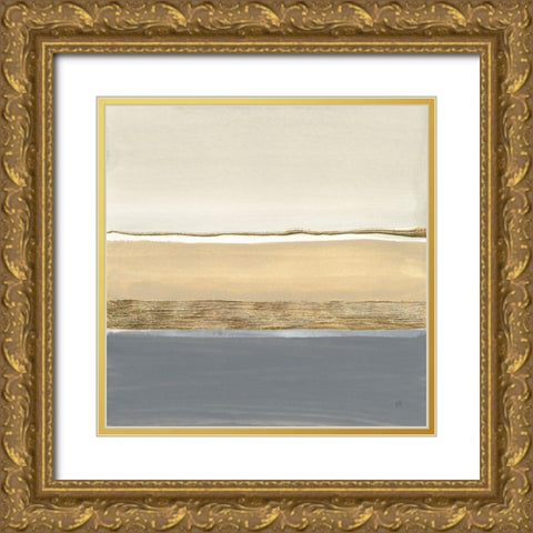 Gold Strips II Gold Ornate Wood Framed Art Print with Double Matting by Paschke, Chris