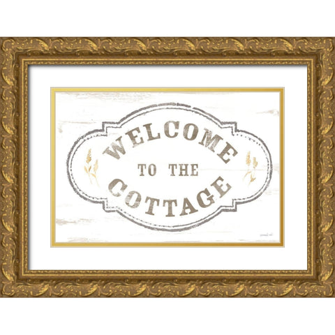 Cottage Garden I on wood Gold Ornate Wood Framed Art Print with Double Matting by Nai, Danhui