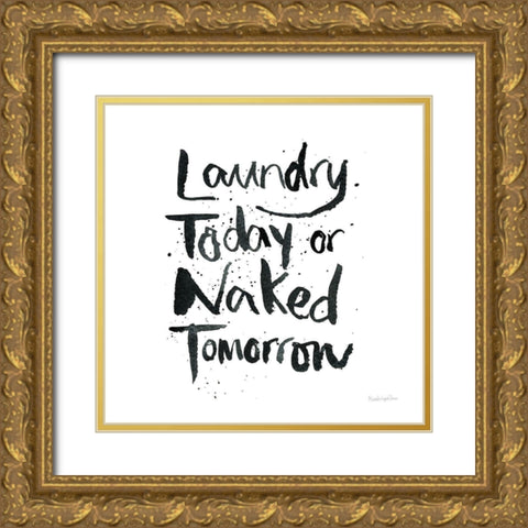 Laundry Day III Gold Ornate Wood Framed Art Print with Double Matting by Charro, Mercedes Lopez
