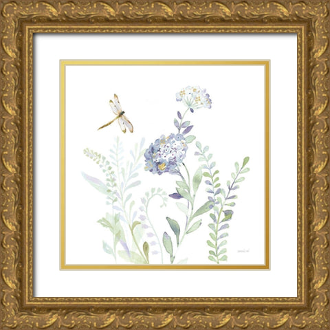 Purples of Summer VII Gold Ornate Wood Framed Art Print with Double Matting by Nai, Danhui