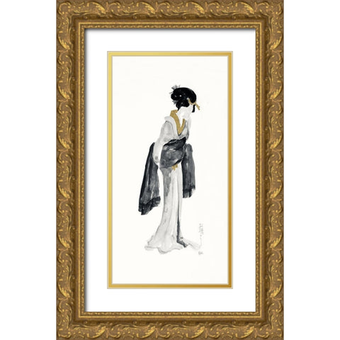 Geisha II Black and Gold Gold Ornate Wood Framed Art Print with Double Matting by Paschke, Chris