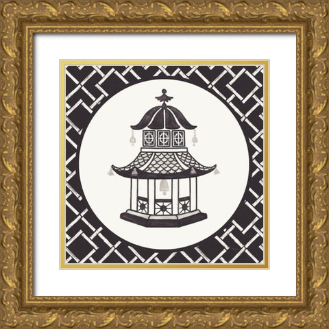 Everyday Chinoiserie VII BW Gold Ornate Wood Framed Art Print with Double Matting by Urban, Mary