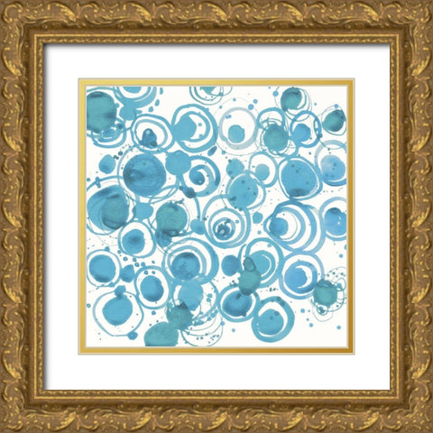Dizzy Soft Blue Crop Gold Ornate Wood Framed Art Print with Double Matting by Novak, Shirley
