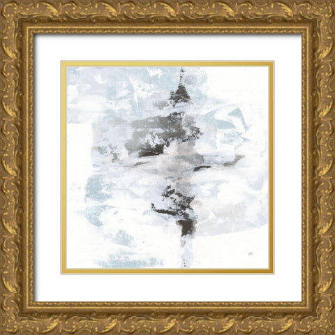 Layered Thinking I with Blue Gold Ornate Wood Framed Art Print with Double Matting by Paschke, Chris
