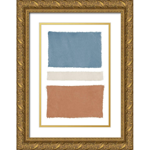 Warm Painted Weaving V Gold Ornate Wood Framed Art Print with Double Matting by Rhue, Piper