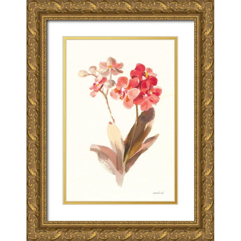Autumn Orchid II Gold Ornate Wood Framed Art Print with Double Matting by Nai, Danhui