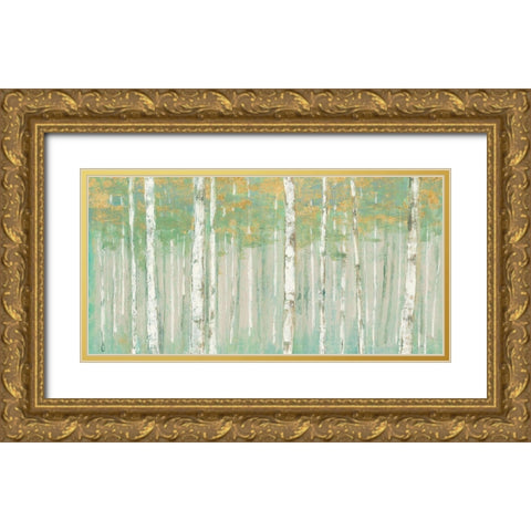Birchs at Sunrise Gold Crop Gold Ornate Wood Framed Art Print with Double Matting by Purinton, Julia