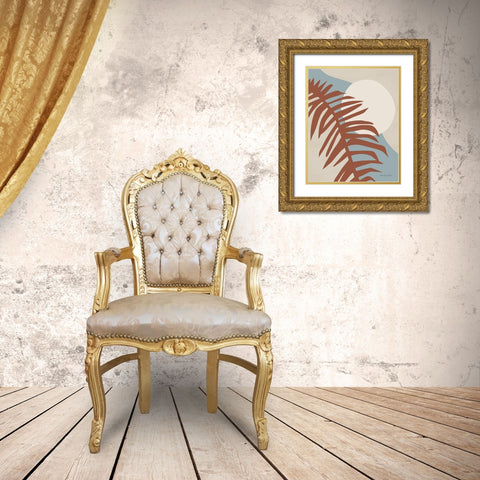 Traveler Palm Light Gold Ornate Wood Framed Art Print with Double Matting by Gallagher, Megan