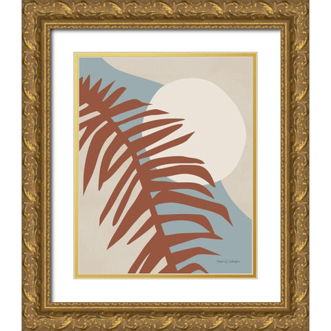 Traveler Palm Light Gold Ornate Wood Framed Art Print with Double Matting by Gallagher, Megan