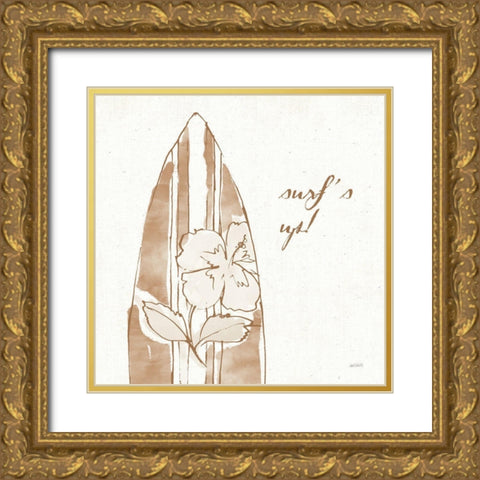 Surfs Up IX Neutral Gold Ornate Wood Framed Art Print with Double Matting by Tavoletti, Anne