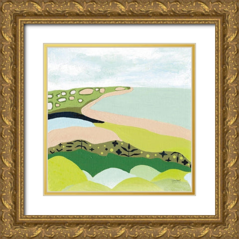 Vibrant Seascape I Gold Ornate Wood Framed Art Print with Double Matting by Mack, Lynn