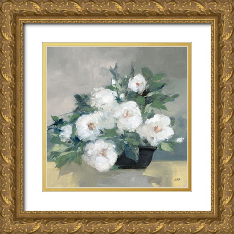 Roses of August I Gold Ornate Wood Framed Art Print with Double Matting by Purinton, Julia