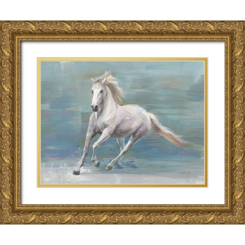 Running Free Gold Ornate Wood Framed Art Print with Double Matting by Nai, Danhui