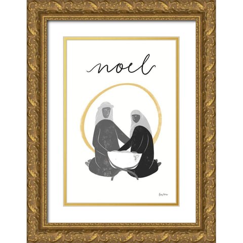 Nativity II BWG Gold Ornate Wood Framed Art Print with Double Matting by Thorns, Becky