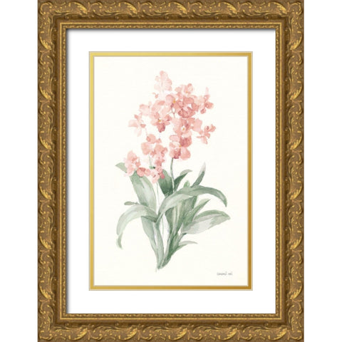 Spring Orchid I Gold Ornate Wood Framed Art Print with Double Matting by Nai, Danhui