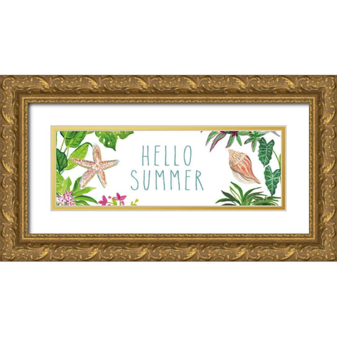 Tropical Home XI on White Gold Ornate Wood Framed Art Print with Double Matting by Zaman, Farida