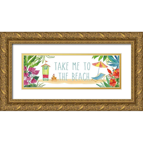 Tropical Home XII on White Gold Ornate Wood Framed Art Print with Double Matting by Zaman, Farida