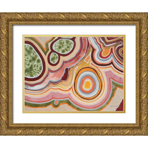 Agate II Gold Ornate Wood Framed Art Print with Double Matting by Gallagher, Megan