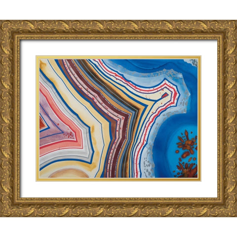 Agate III Gold Ornate Wood Framed Art Print with Double Matting by Gallagher, Megan