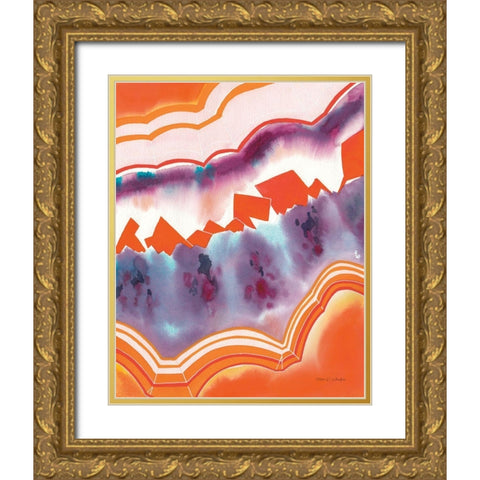 Bright Agate II Gold Ornate Wood Framed Art Print with Double Matting by Gallagher, Megan