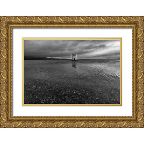 Windmill Island Gold Ornate Wood Framed Art Print with Double Matting by Aledanda