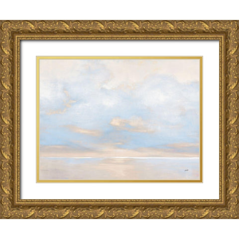 Glint on the Horizon Blue Gold Ornate Wood Framed Art Print with Double Matting by Purinton, Julia