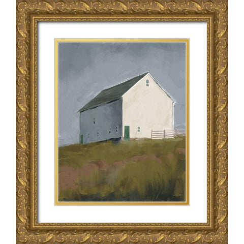White Barn I Gold Ornate Wood Framed Art Print with Double Matting by Tavoletti, Anne