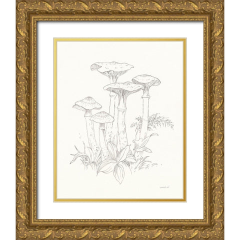 Nature Sketchbook I Gold Ornate Wood Framed Art Print with Double Matting by Nai, Danhui