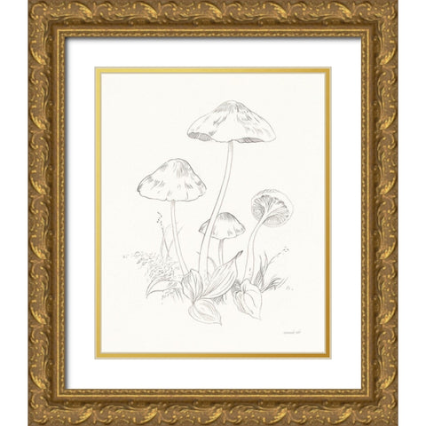 Nature Sketchbook III Gold Ornate Wood Framed Art Print with Double Matting by Nai, Danhui