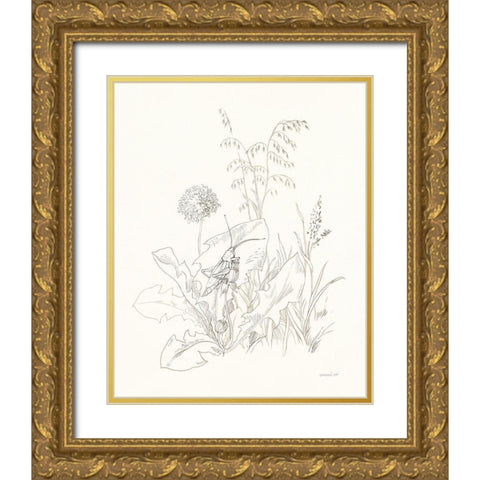 Nature Sketchbook VII Gold Ornate Wood Framed Art Print with Double Matting by Nai, Danhui