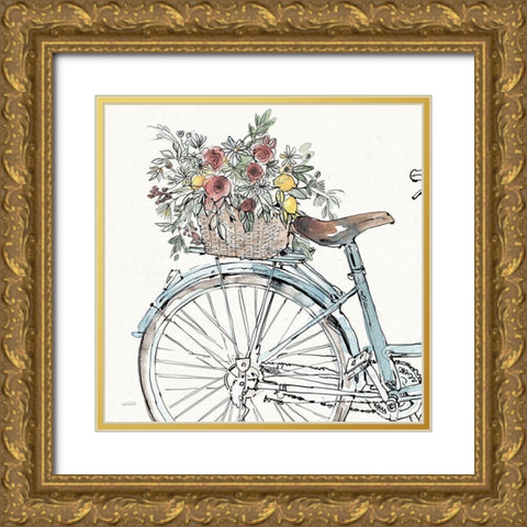 Farmhouse Flea Market Bike II Gold Ornate Wood Framed Art Print with Double Matting by Tavoletti, Anne