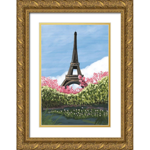 Take Me to Paris Gold Ornate Wood Framed Art Print with Double Matting by Escalante, Omar