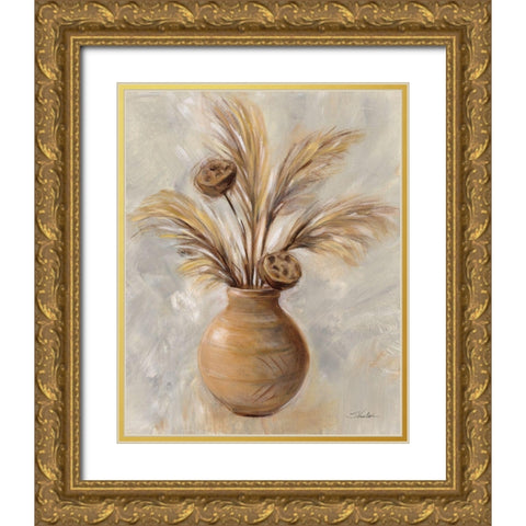 Fall Still Life Gold Ornate Wood Framed Art Print with Double Matting by Vassileva, Silvia