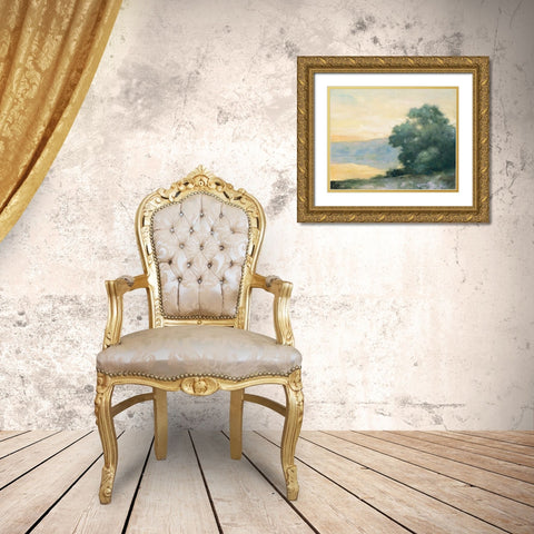 Thinking of Loire Gold Ornate Wood Framed Art Print with Double Matting by Purinton, Julia