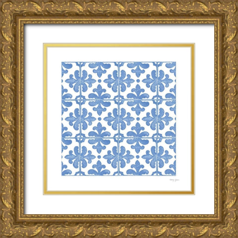 Artisan Tile XI Gold Ornate Wood Framed Art Print with Double Matting by Green, Nancy