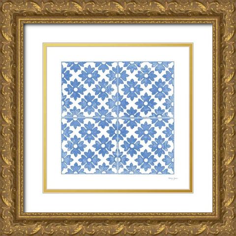 Artisan Tile XXVIII Gold Ornate Wood Framed Art Print with Double Matting by Green, Nancy