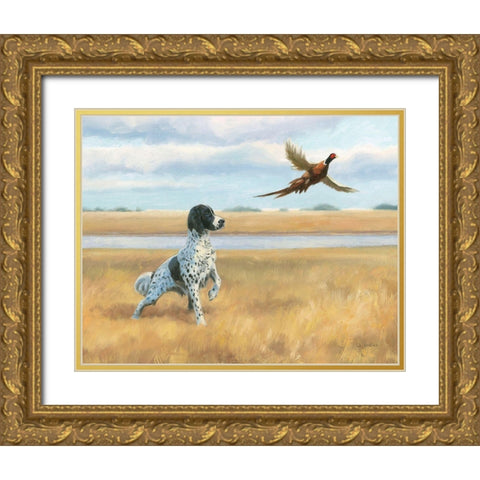 On Point by the River Gold Ornate Wood Framed Art Print with Double Matting by Wiens, James