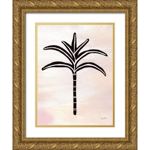 Palm Grass Gold Ornate Wood Framed Art Print with Double Matting by Mack, Lynn