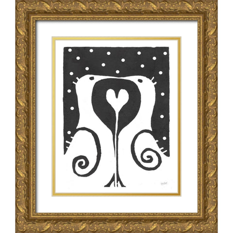 You and Me Gold Ornate Wood Framed Art Print with Double Matting by Mack, Lynn