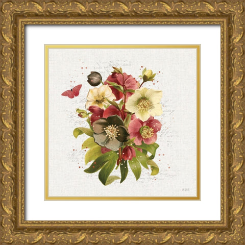 Vintage Petals VII Gold Ornate Wood Framed Art Print with Double Matting by Pertiet, Katie