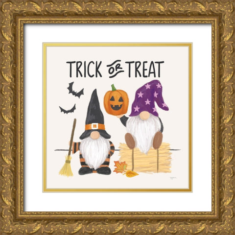 Halloween Gnomes III Gold Ornate Wood Framed Art Print with Double Matting by Urban, Mary