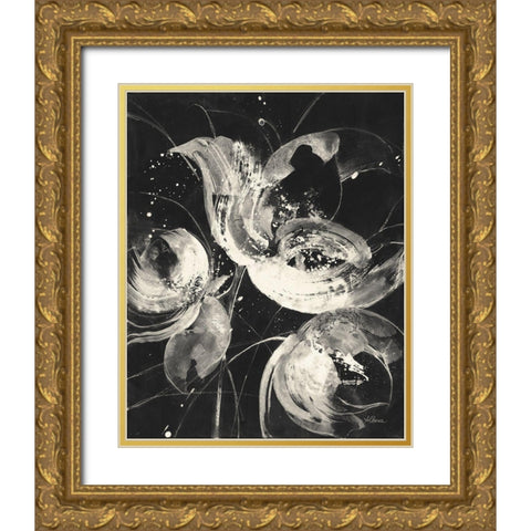 Bold II Dark Vertical Gold Ornate Wood Framed Art Print with Double Matting by Hristova, Albena