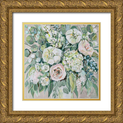 White Wedding on Gray Gold Ornate Wood Framed Art Print with Double Matting by Vertentes, Jeanette